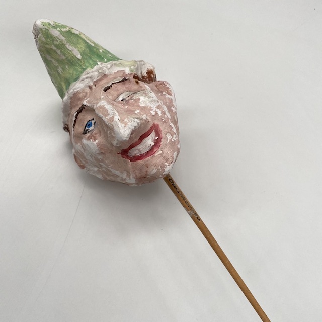 PUPPET HEAD, (Punch) Aged Plaster